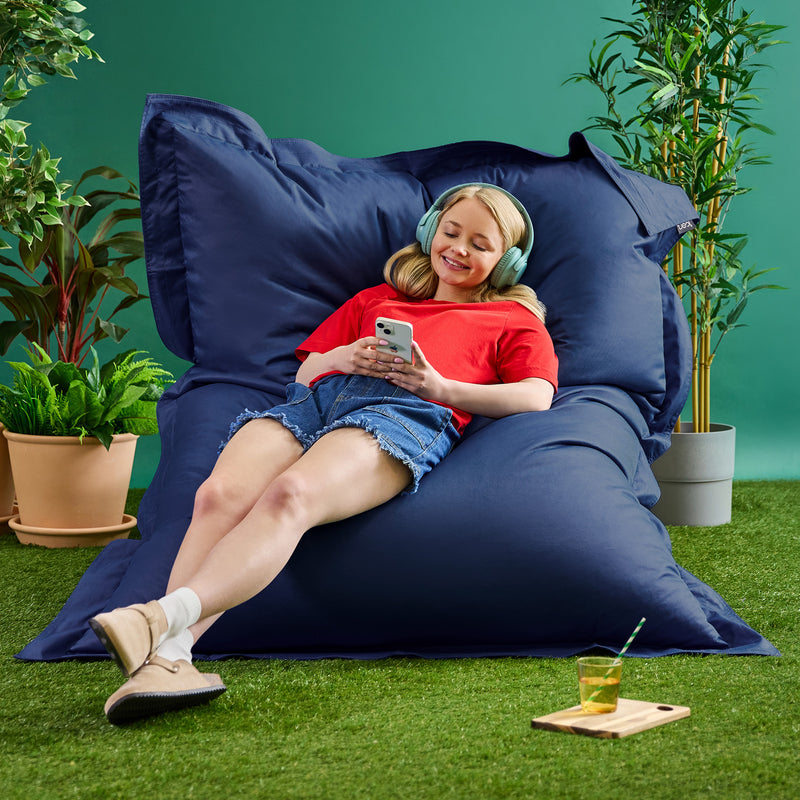 Bazaar Bag® Indoor-Outdoor Giant Bean Bag - Navy Blue
