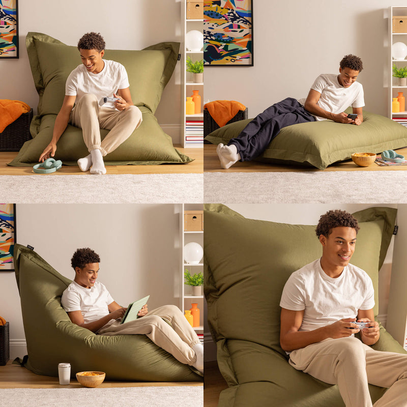 Bazaar Bag® Indoor-Outdoor Giant Bean Bag - Khaki Green