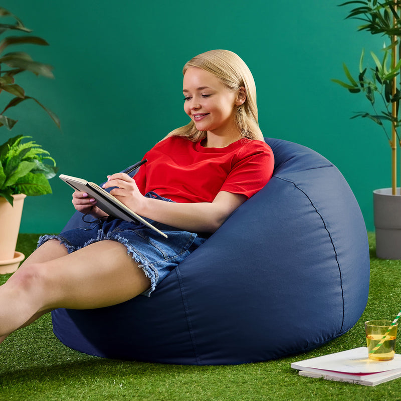 Kingston Water-Resistant Classic Bean Bag - Navy Blue