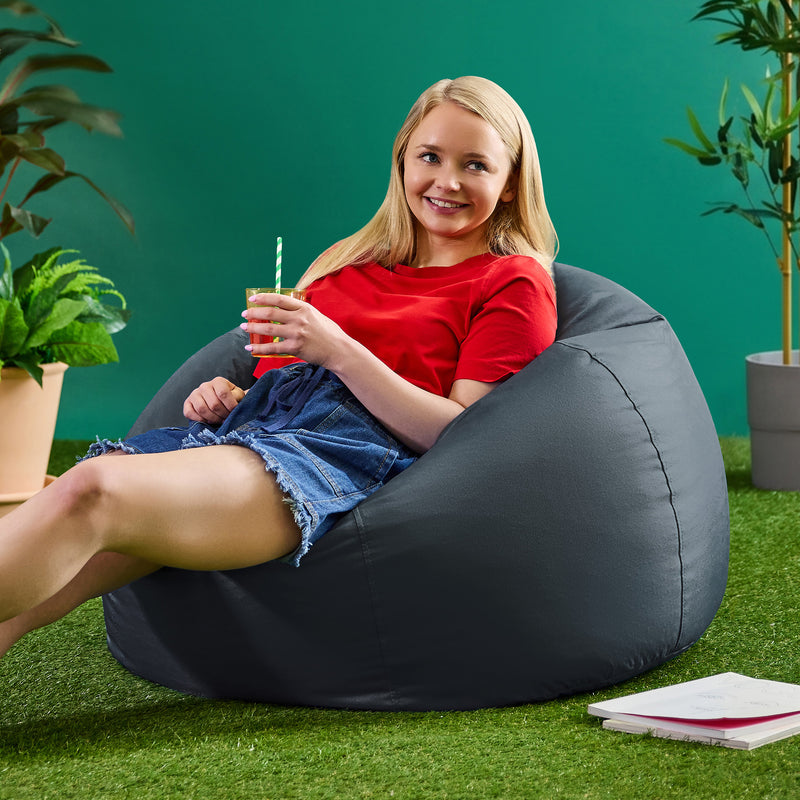 Kingston Water-Resistant Classic Bean Bag - Charcoal Grey