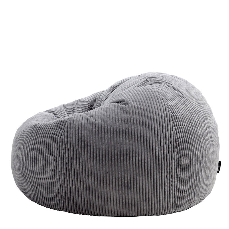 Kingston Cord Classic Bean Bag - Charcoal Grey