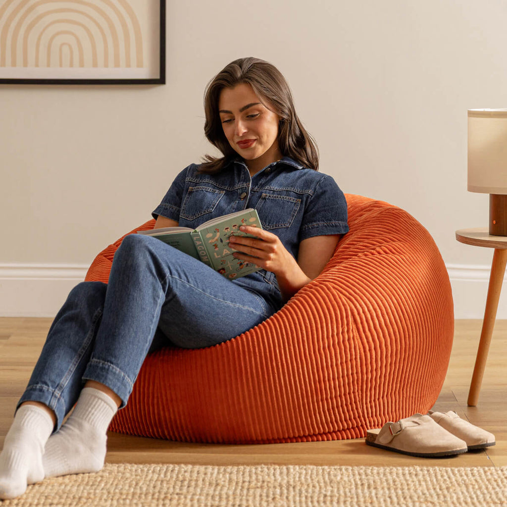 Kingston Cord Classic Bean Bag Terracotta
