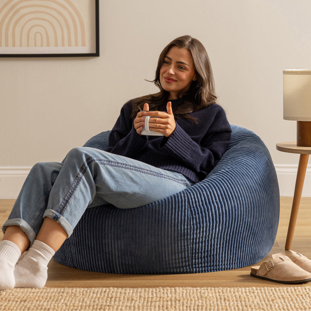 Kingston Cord Classic Bean Bag Denim Blue