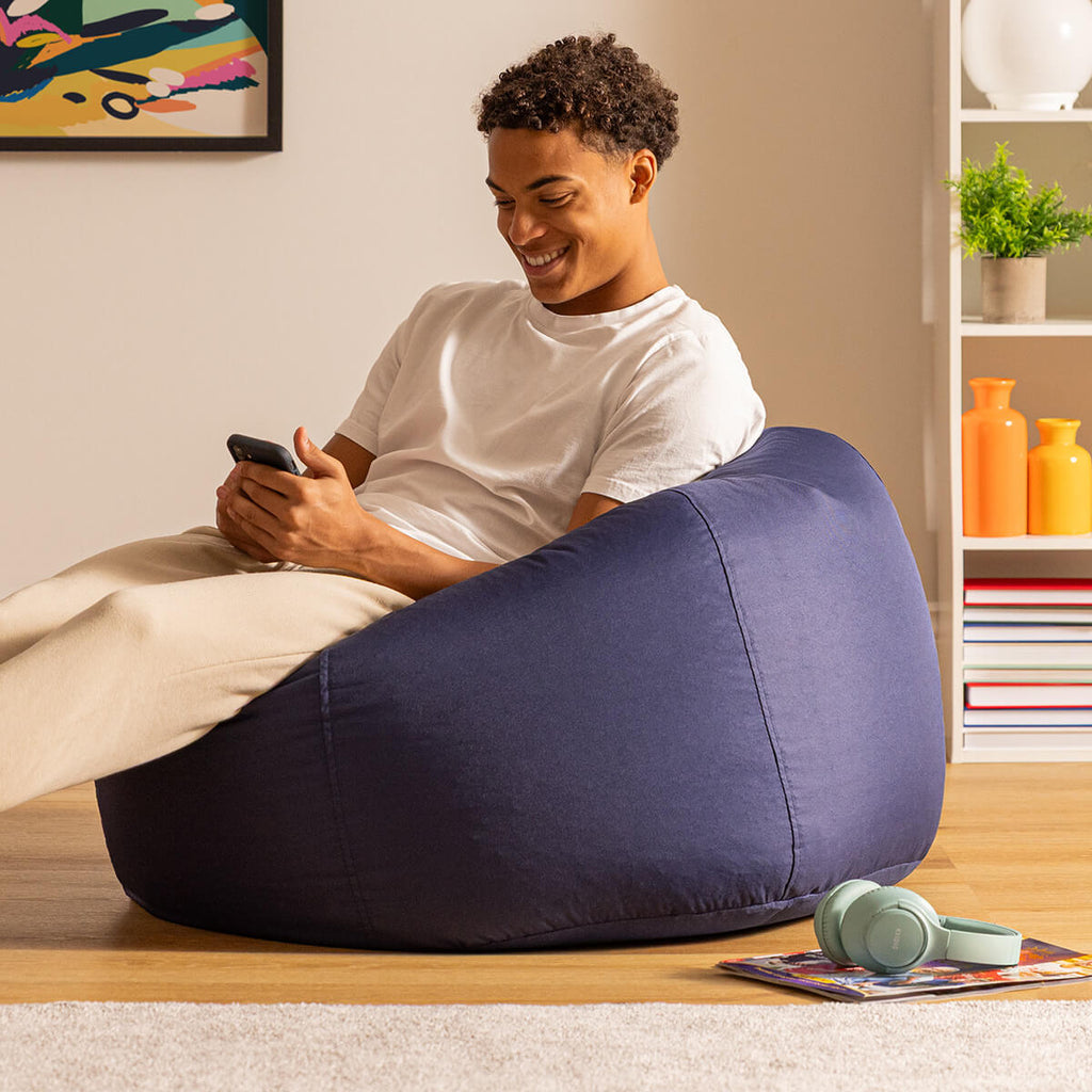 Kingston Water Resistant Classic Bean Bag Navy Blue