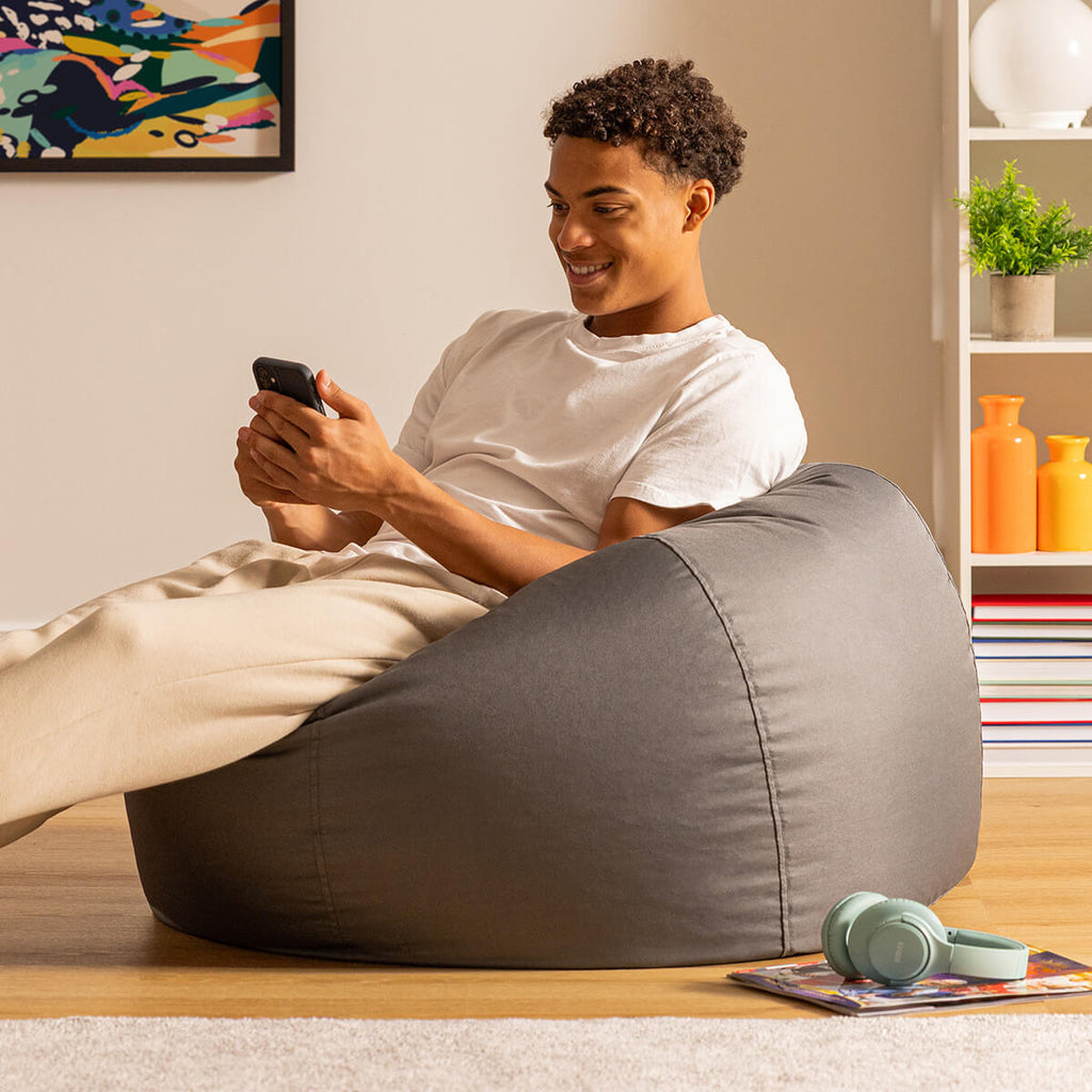 Kingston Water Resistant Classic Bean Bag Charcoal Grey