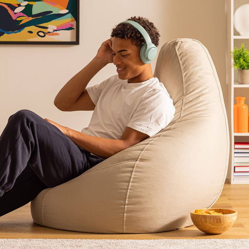 Dalton Recliner Indoor-Outdoor Gaming Bean Bag - Natural