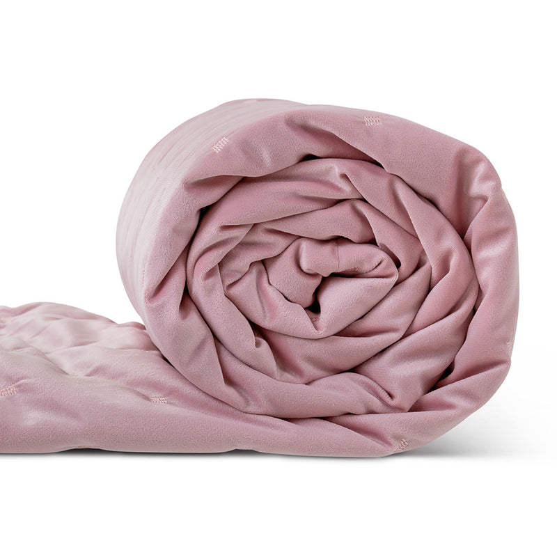 Rosa Quilted Velvet Throw - Rose Dust Pink