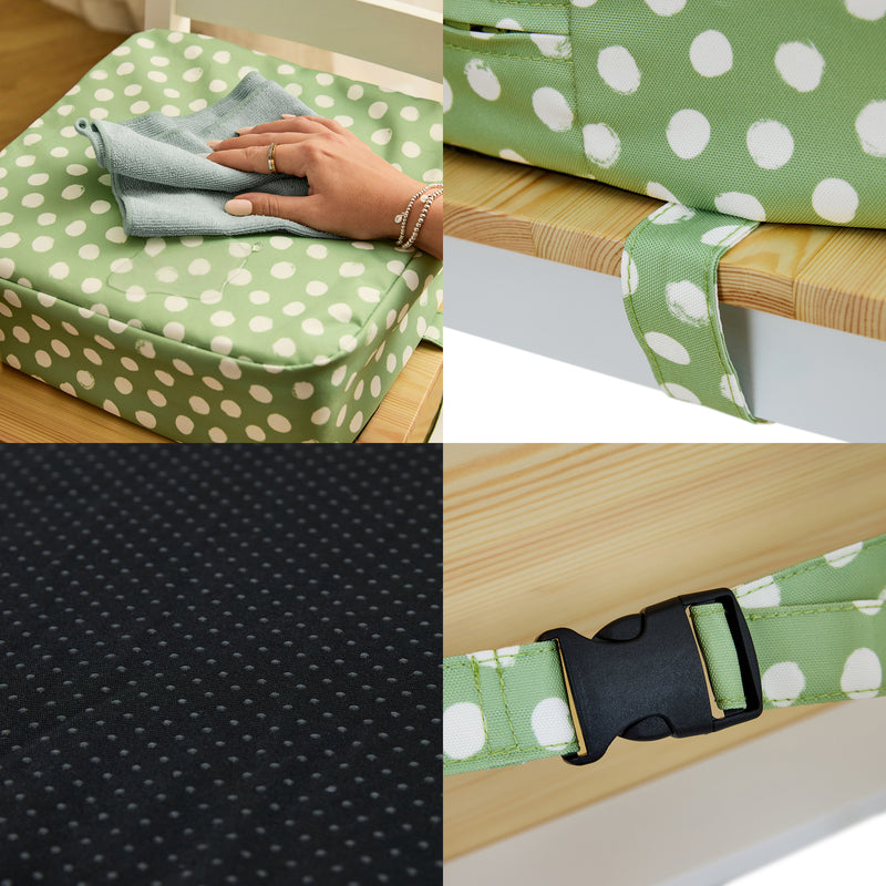 Kids Printed Booster Seat - Spots Sage Green