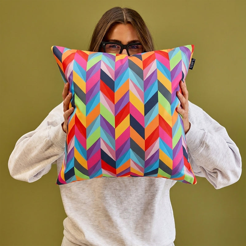 Rainbow Herringbone Outdoor Cushion