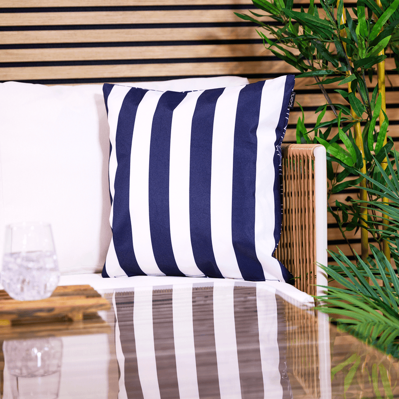 Deck Stripe Indoor-Outdoor Cushion - Navy