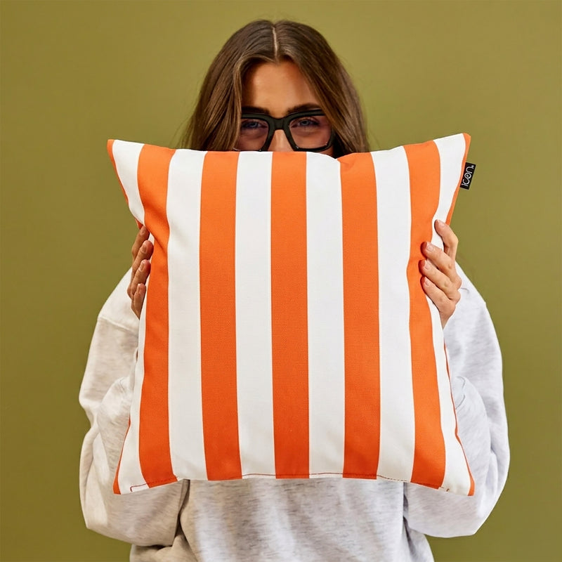 Deck Stripe Indoor-Outdoor Cushion - Orange