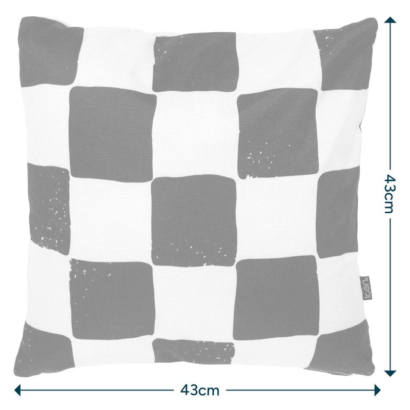 Checkerboard Indoor-Outdoor Cushion - Black & White
