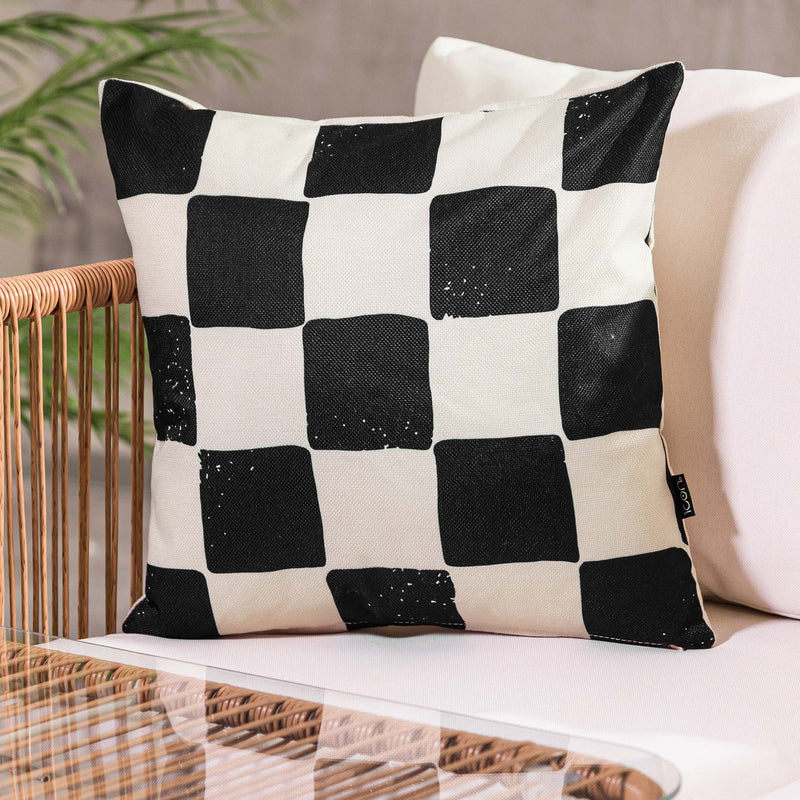 Checkerboard Indoor-Outdoor Cushion - Black & White