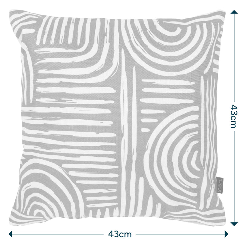 Graphic Curved Lines Indoor-Outdoor Cushion - Brown