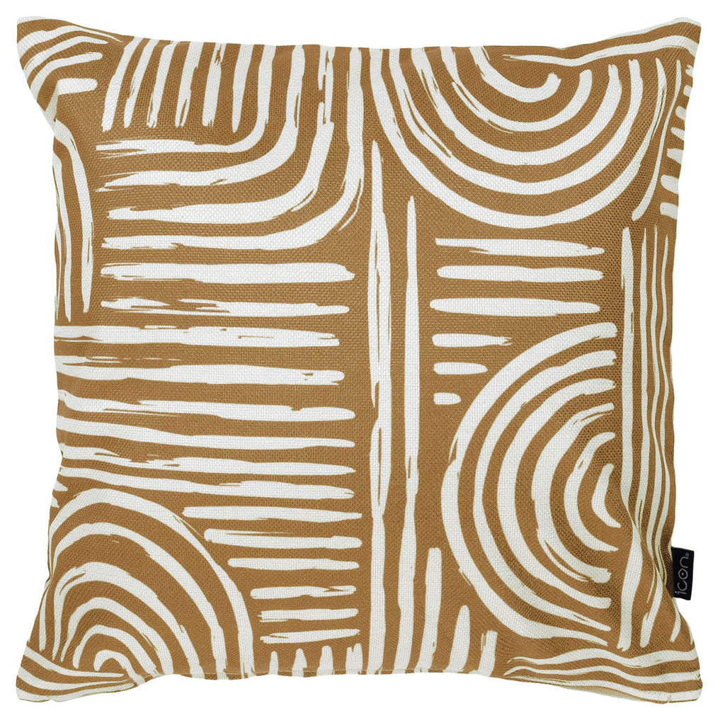 Graphic Curved Lines Indoor Outdoor Cushion