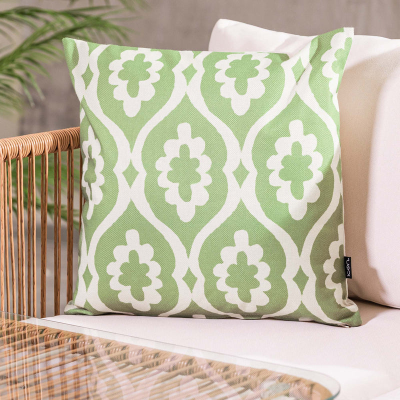 Damask Pattern Indoor-Outdoor Cushion - Green