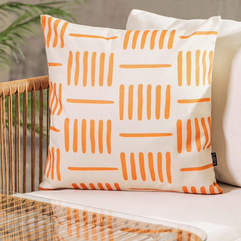 Graphic Lines Indoor-Outdoor Cushion - Orange