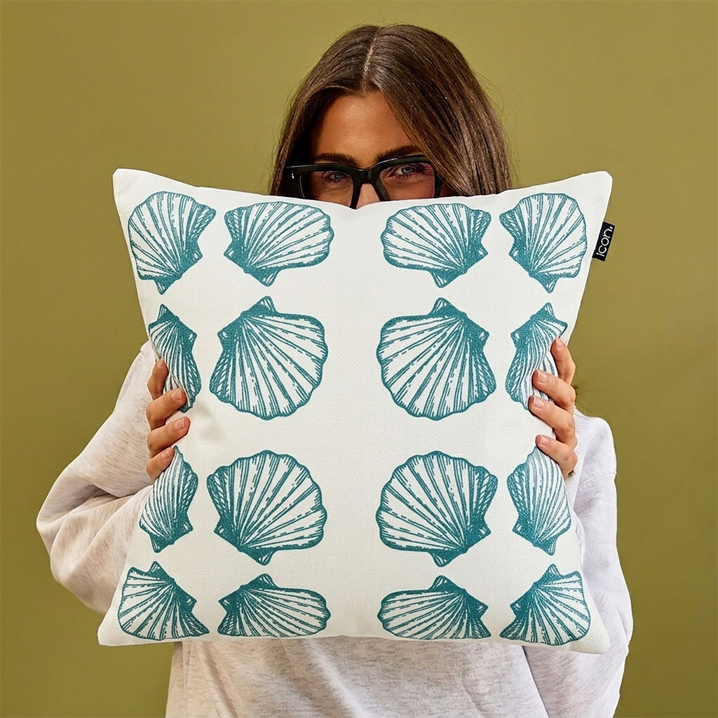 Small Sea Shell Print Indoor Outdoor Cushion