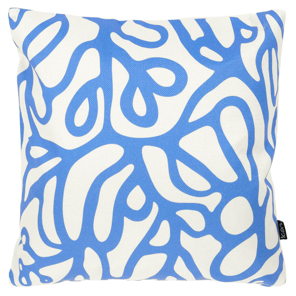 Abstract Squiggle Leaf Print Indoor Outdoor Cushion
