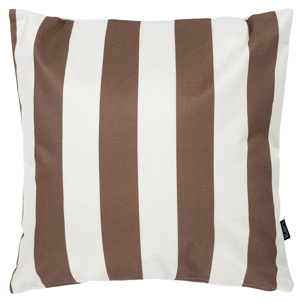Stripe Indoor Outdoor Cushion Chocolate Brown
