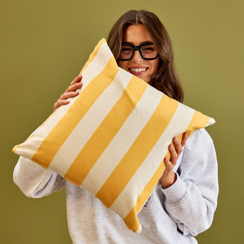 Stripe Indoor-Outdoor Cushion - Yellow