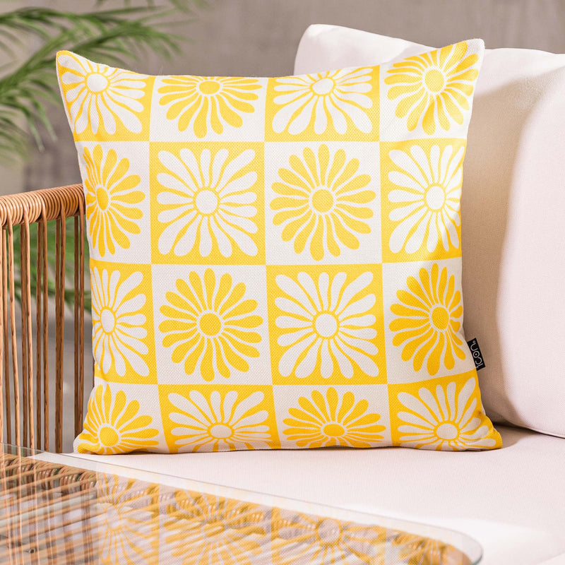 Summer Flower Indoor-Outdoor Cushion - Yellow