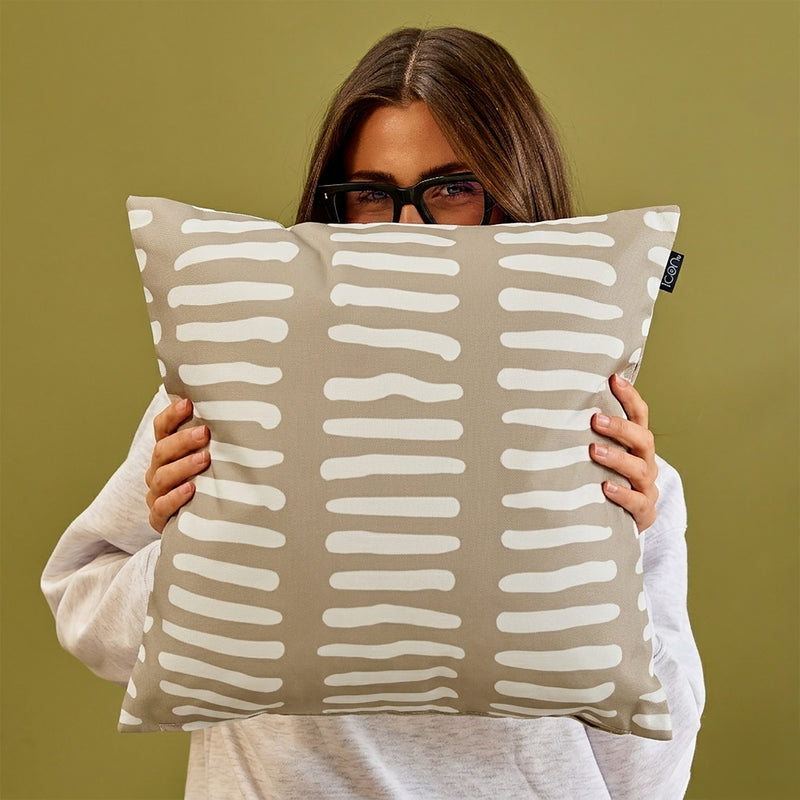 Abstract Print Indoor-Outdoor Cushion - Stone