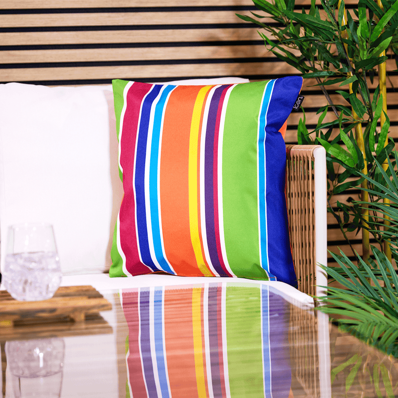 Stripe Indoor-Outdoor Cushion - Technicolour