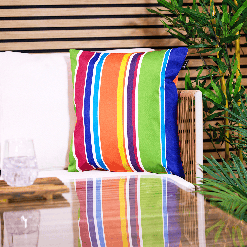 Stripe Indoor Outdoor Cushion Technicolour