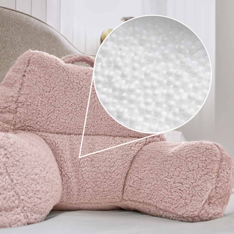 Teddy Fleece Support Pillow - Pink