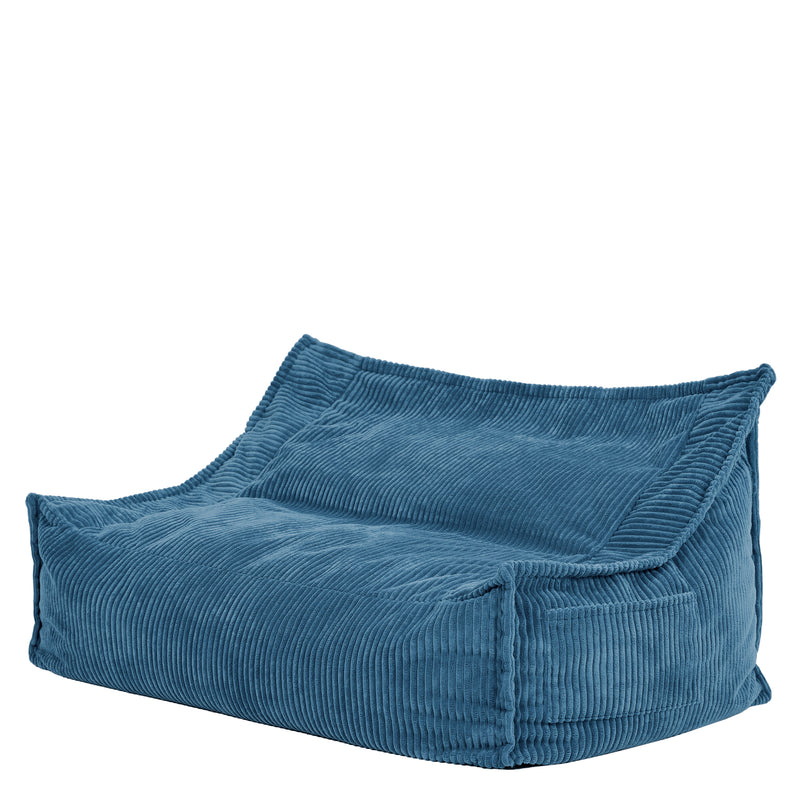 Kids Francesco Cord Bean Bag Sofa - Denim Blue