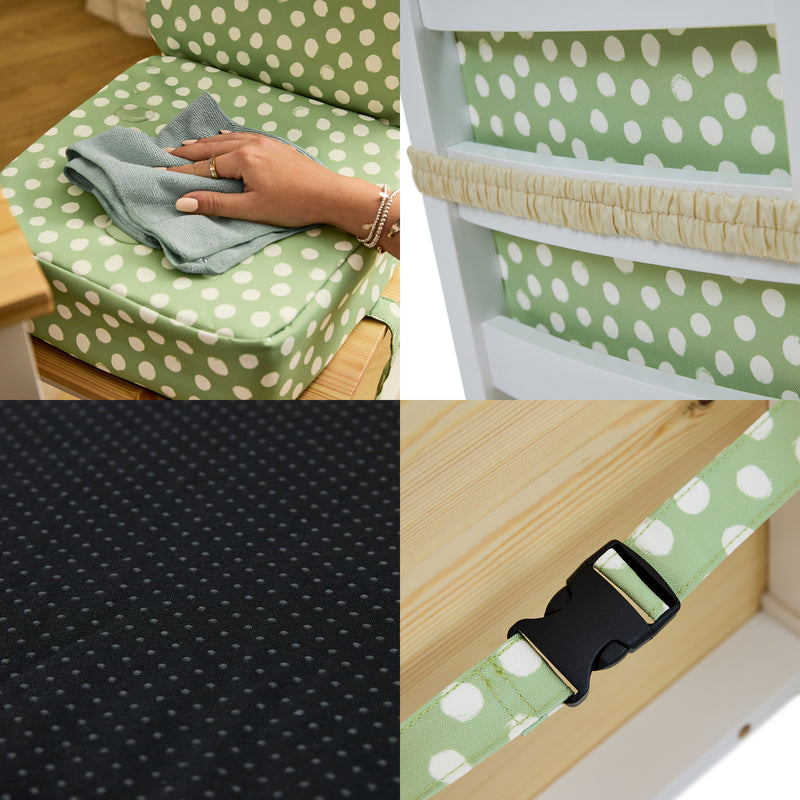 Kids Printed High Back Booster Seat - Spots Sage Green