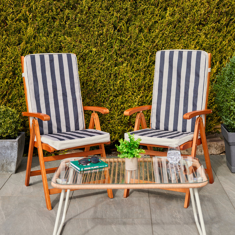 Deck Stripe Seat Pad Navy - Black