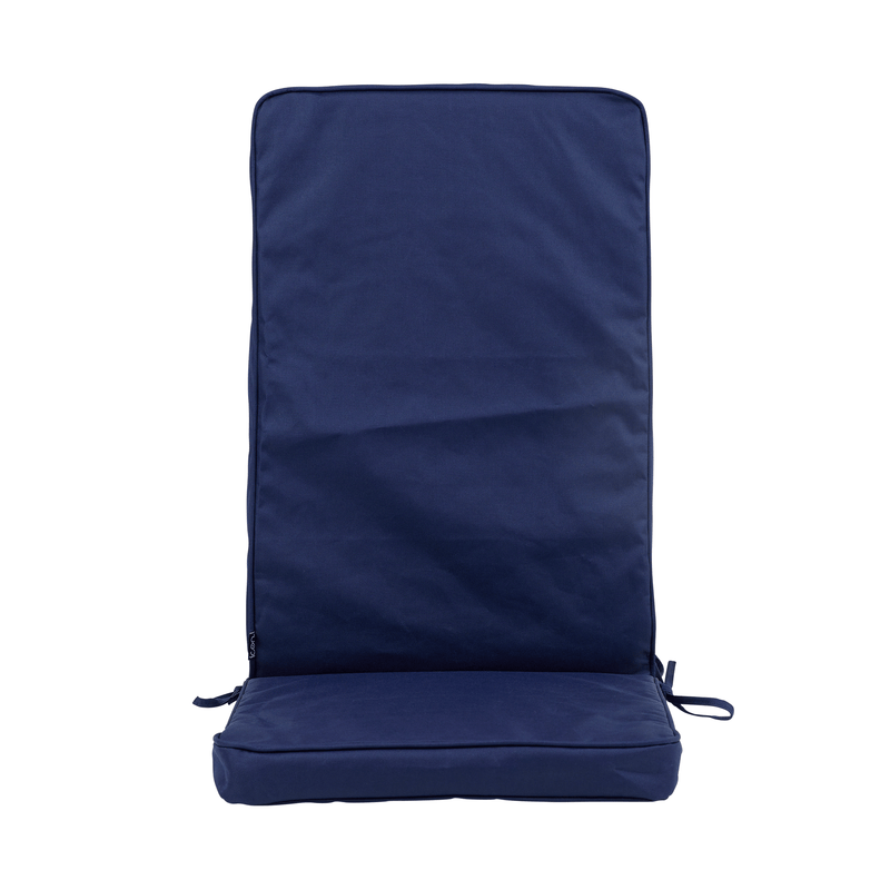 Plain Outdoor High Back Seat Pad - Blue