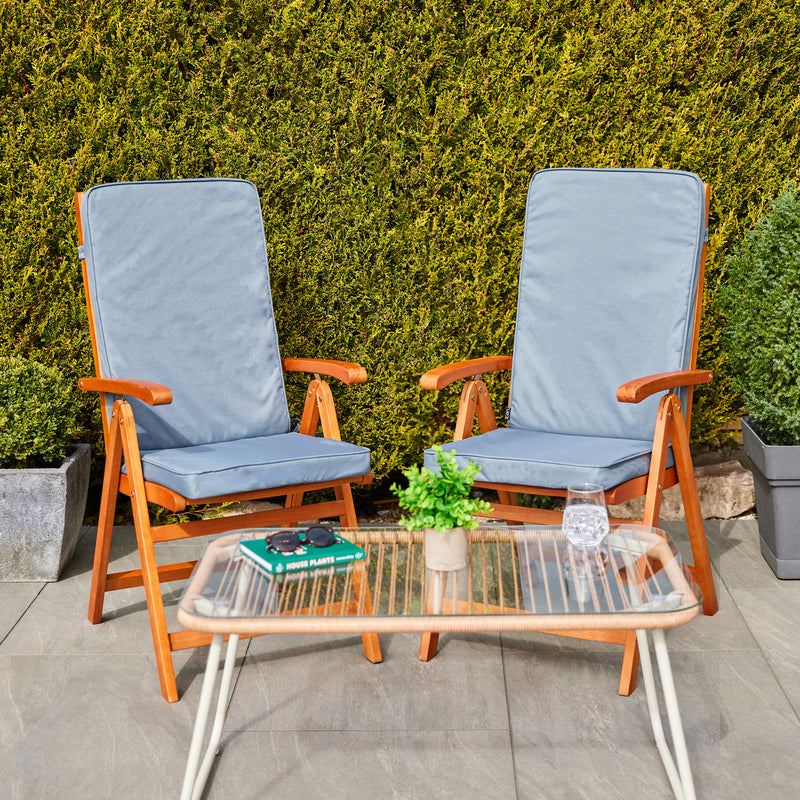 Plain Outdoor High Back Seat Pad - Charcoal Grey