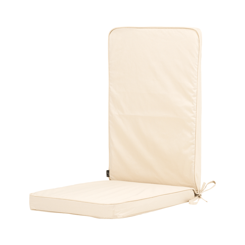 Plain Outdoor High Back Seat Pad - Beige