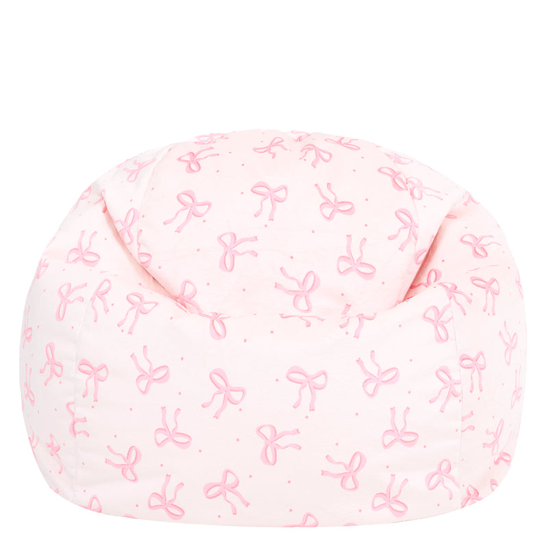 Kids Kingston Bow Brushed Velvet Classic Bean Bag