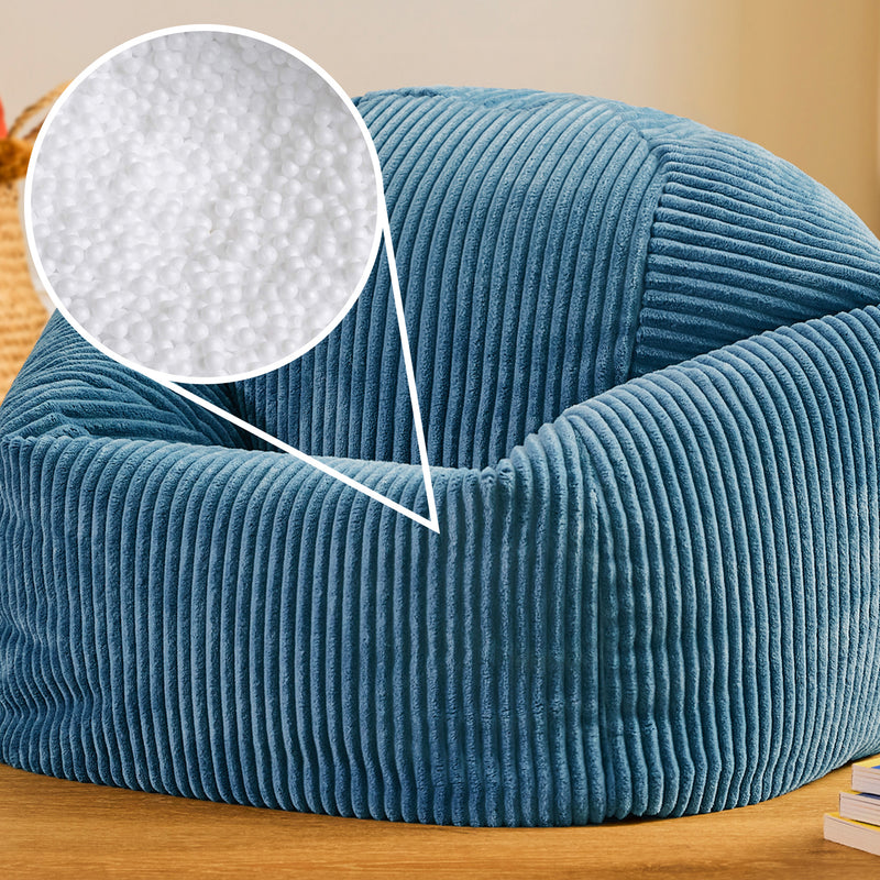 Kids Kingston Cord Classic Bean Bag - Denim Blue