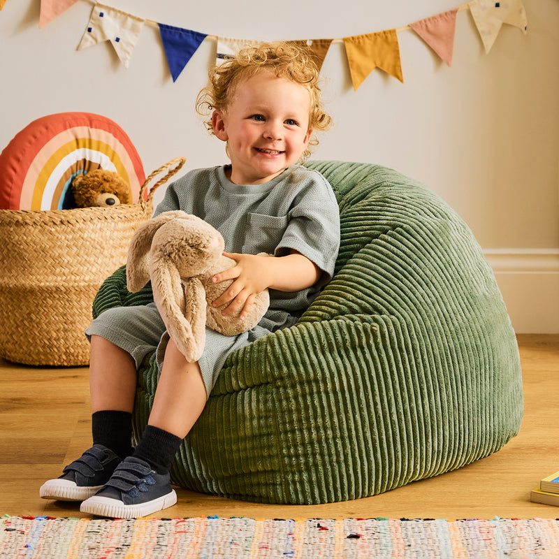 Kids Kingston Cord Classic Bean Bag - Sage Green