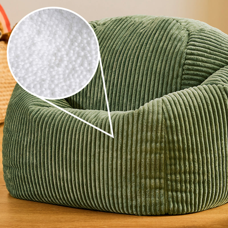 Kids Kingston Cord Classic Bean Bag - Sage Green