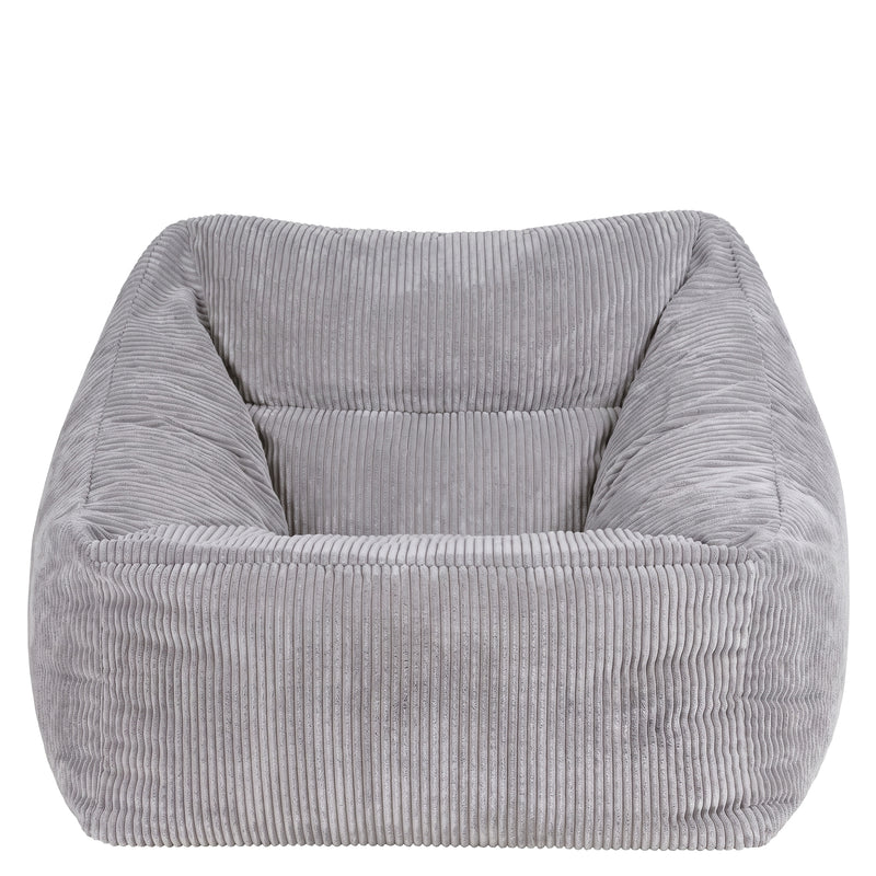 Natalia Cord Armchair Bean Bag - Grey