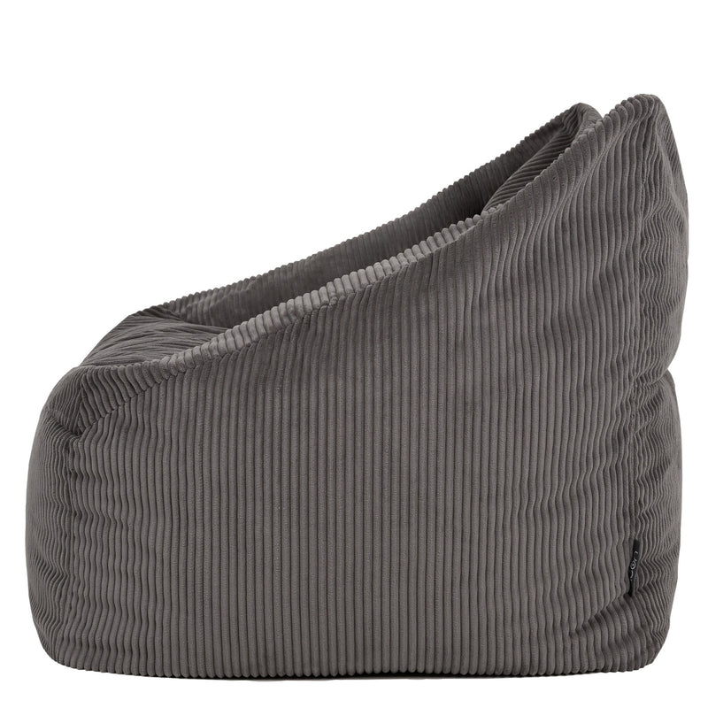 Natalia Cord Armchair Bean Bag - Charcoal Grey