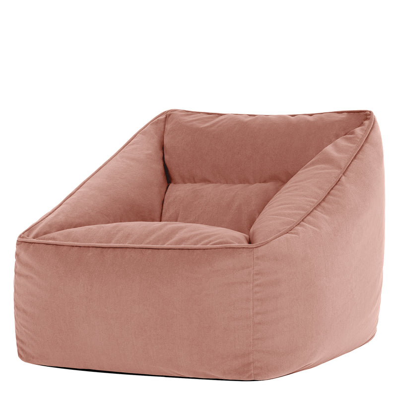 Natalia Velvet Armchair Bean Bag - Dawn Pink