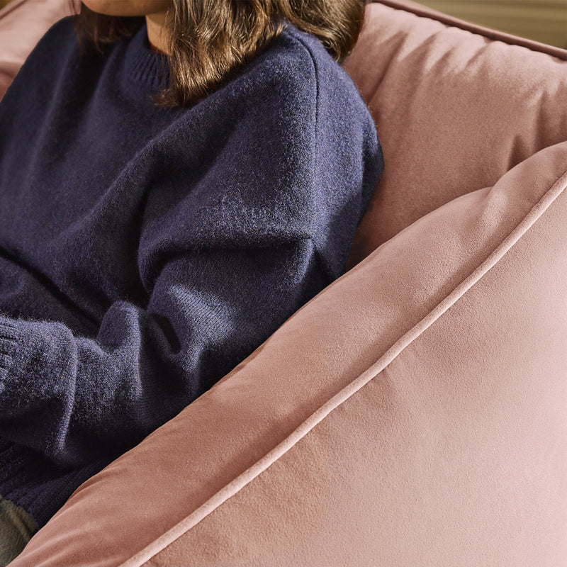 Natalia Velvet Armchair Bean Bag - Dawn Pink