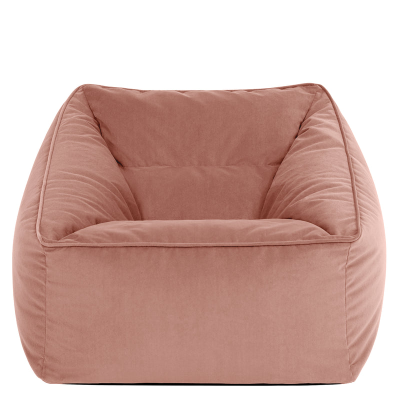 Natalia Velvet Armchair Bean Bag - Dawn Pink