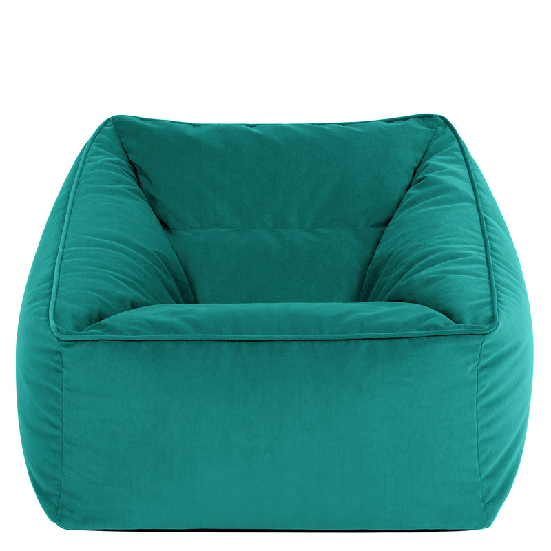 Natalia Velvet Armchair Bean Bag - Teal