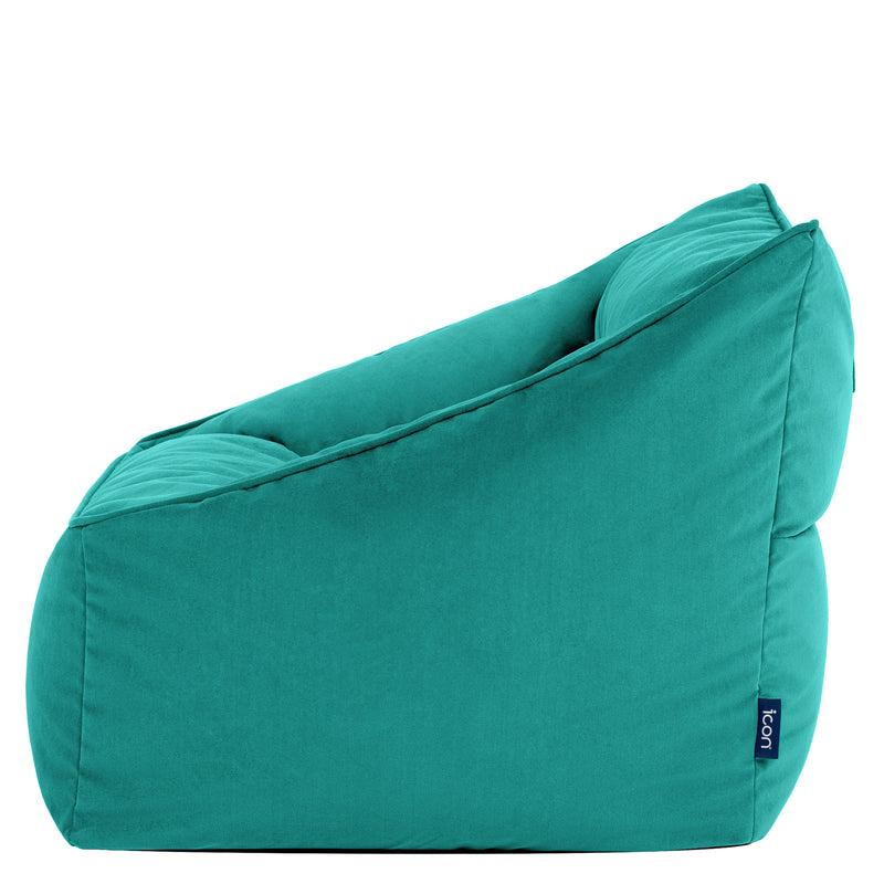 Natalia Velvet Armchair Bean Bag - Teal