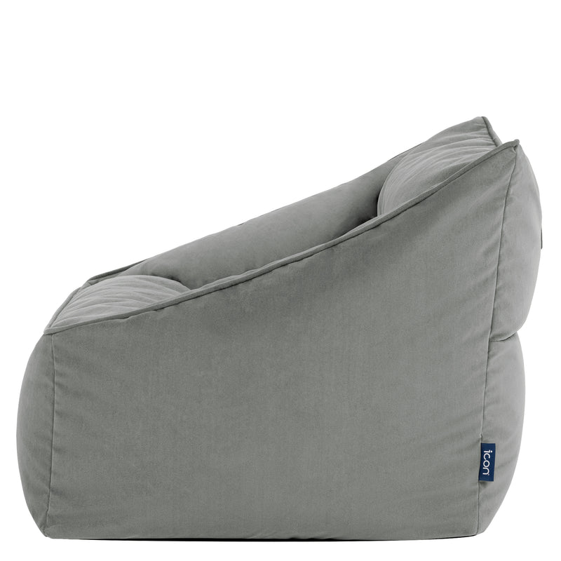 Natalia Velvet Armchair Bean Bag - Charcoal Grey