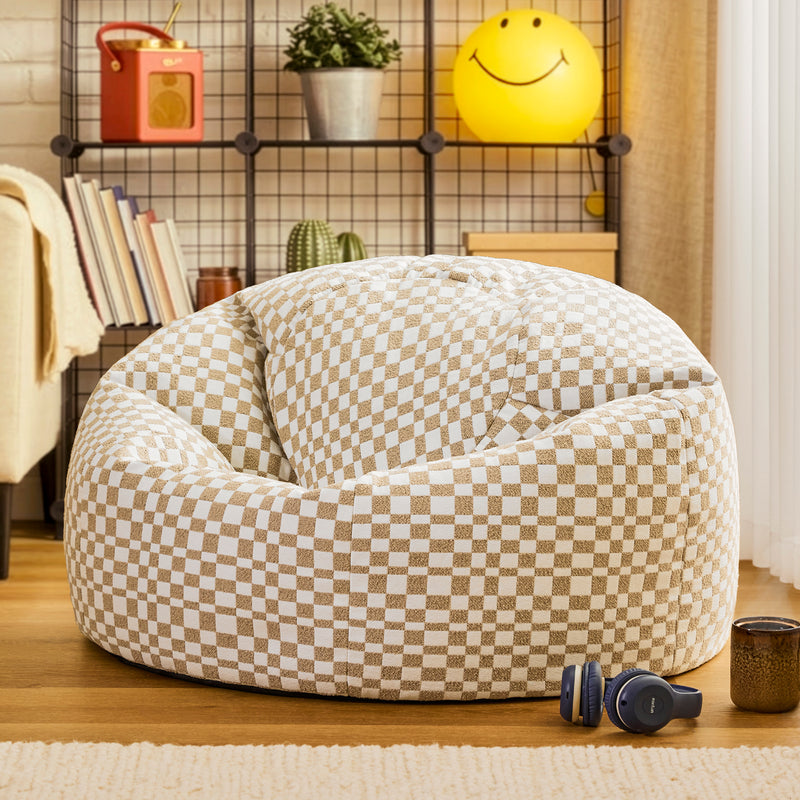 Kingston Checkerboard Classic Bean Bag - Natural