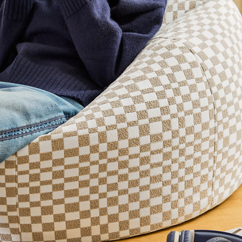 Kingston Checkerboard Classic Bean Bag - Natural